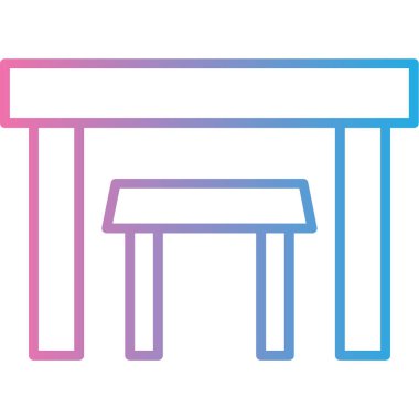 Masa. Web simgesi basit illüstrasyon