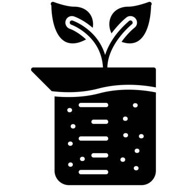 bitki saksısı simgesi, vektör illüstrasyonu