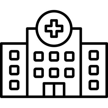 Hastane ikonu vektör çizimi tasarımı