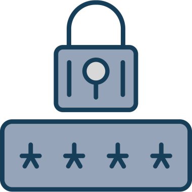 Şifre simgesini kilitle. Web için erişim kilidi vektör simgesinin özet çizimi