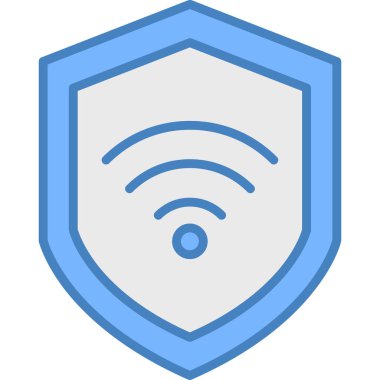 Kablosuz ağ sembollü güvenlik kalkanı