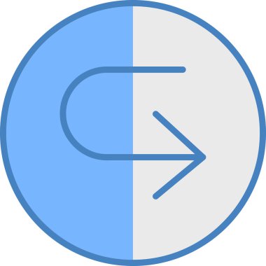 Beyaz arkaplanda sağ ok simgesi, vektör illüstrasyon tasarımı