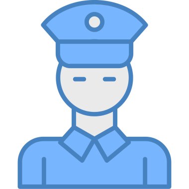 Memur bey. Web simgesi vektör illüstrasyonu