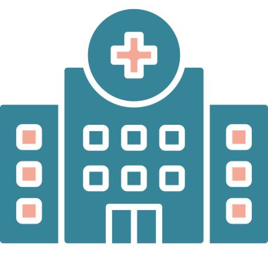 Hastane. Web simgesi basit illüstrasyon