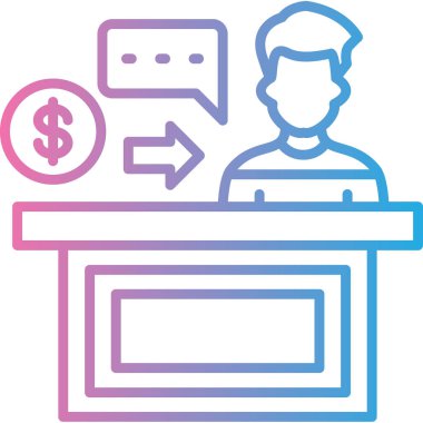 Tasarımınız için müşteri simgesi, taslak biçim illüstrasyonu, vektör illüstrasyonu, izole edilmiş simge