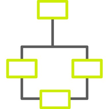 hiyerarşi grafik simgesi. Web için hiyerarşi vektör sembolünün özet çizimi