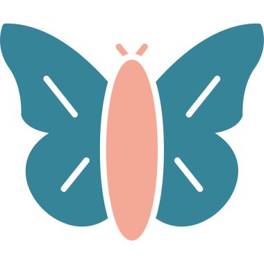 Kelebek düz simgesi, vektör illüstrasyonu