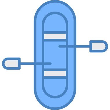 Bir çizgi film mavi ve beyaz ikonunun vektör çizimi