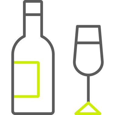 alkollü içecek simgesi ana hatlarıyla