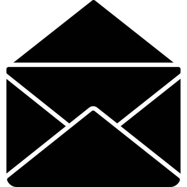 Zarf e- posta simgesi ve vektör illüstrasyonu beyaz arkaplanda izole edildi