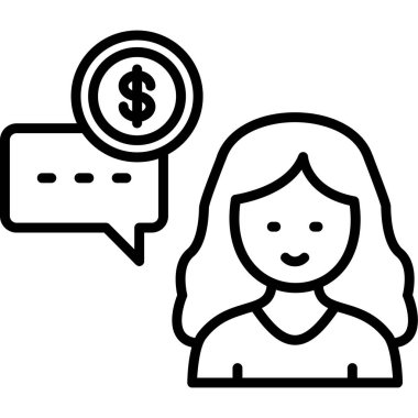 kadın çalışan simgesi, vektör illüstrasyonu