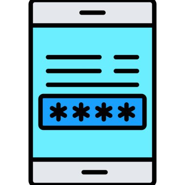 mobil parola simgesi vektör çizimi