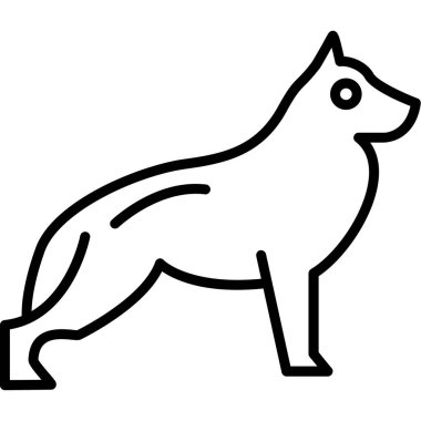 Köpek ikonu. Köpeğin özet vektörü. Web tasarımı beyaz arkaplanda izole edildi
