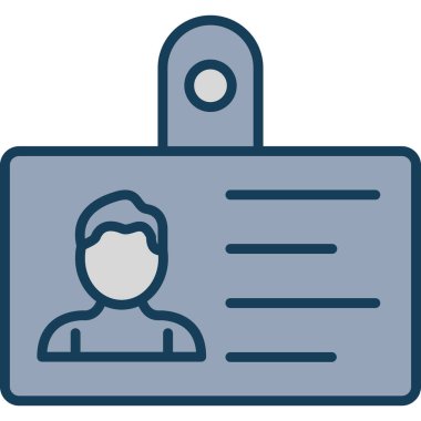 Kimlik kartı simgesi, vektör illüstrasyonu