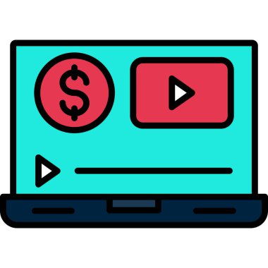 para çevrimiçi simge vektör illüstrasyonu