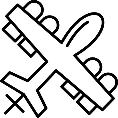 Hava aracının ana hatlarıyla uçan simgesi