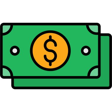 Dolar vektörü düz renk simgesi