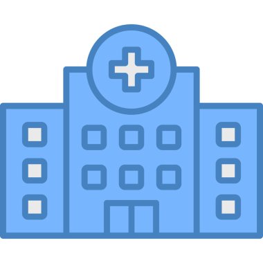 Hastane. Web simgesi basit illüstrasyon