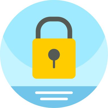 Kilit. Web simgesi basit illüstrasyon