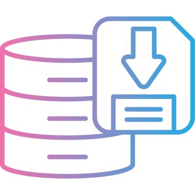 veri veritabanı sunucu simgesi doldurulmuş dış hat biçimi