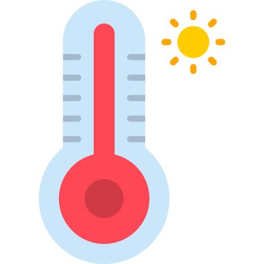 İklim sıcak ikonu düz stil