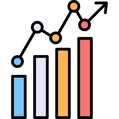 iş grafiği simgesi, vektör illüstrasyonu