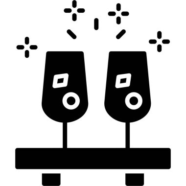 şarap kadehleri ikon vektör illüstrasyonu