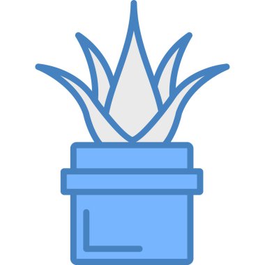 aloe vera web simgesi, vektör illüstrasyonu