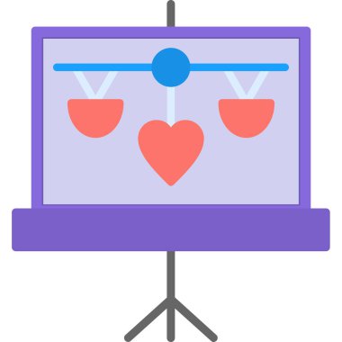 Kalp ikonu vektör illüstrasyonu