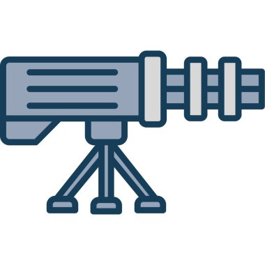 Teleskop. Web simgesi basit illüstrasyon