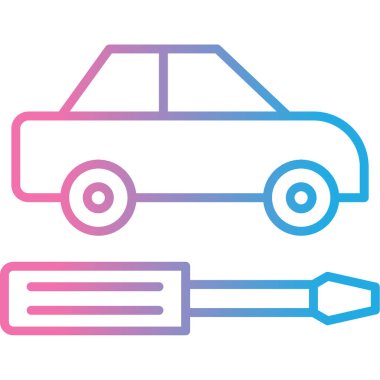 Araba tamir kutsal kişilerin resmi, vektör çizim