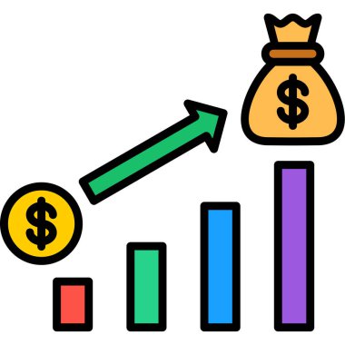 Dolar simgesi vektörü. düz tasarım biçimi