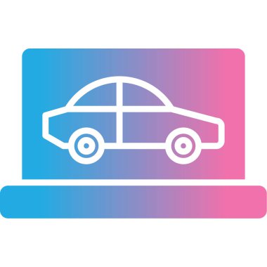 beyaz arkaplanda araba simgesi vektörü