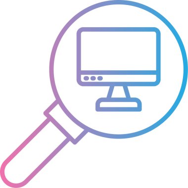 Büyüteç simge vektör illüstrasyon tasarımı ile monitör