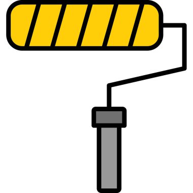 boya silindiri boyama simgesi - taslak biçimi