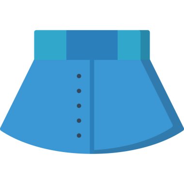 Mavi elbise, illüstrasyon, vektör, beyaz arka plan.