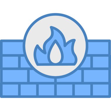 Güvenlik duvarı simgesi. düz dizayn. vektör illüstrasyonu