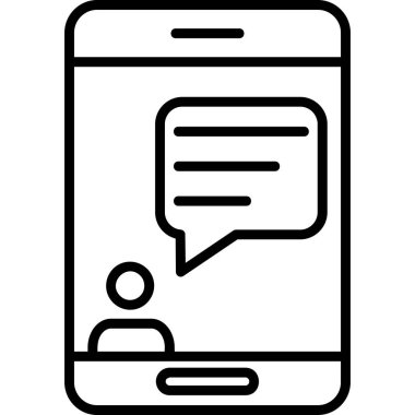 mobil sohbet mesaj simgesi. beyaz arkaplanda izole edilmiş web tasarımı için hat sohbet mesaj vektör simgesi