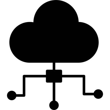 Bulut hesaplama simgesi vektör illüstrasyonu