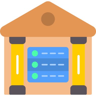 Bina. Web simgesi basit illüstrasyon