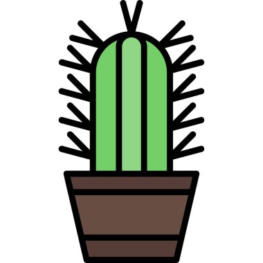 Kaktüs Simgesi, vektör illüstrasyonu