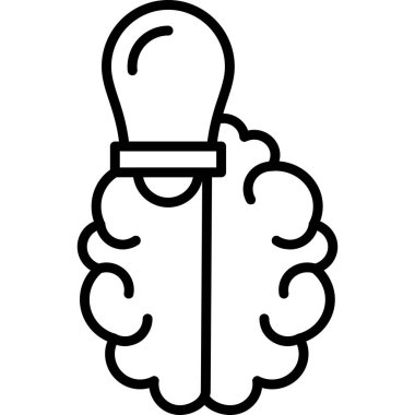 Ampul vektör illüstrasyon tasarımlı beyin