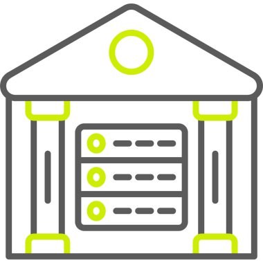 Kütüphane. Web simgesi basit illüstrasyon