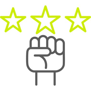 derecelendirme yıldız ikon vektörü. İnce çizgi işareti. izole edilmiş sınır sembolü çizimi