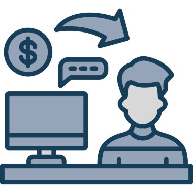 Dolar işareti ve dizüstü bilgisayarlı masaüstü