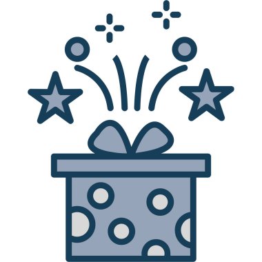 Noel hediyesi kutusu simgesi - taslak biçimi