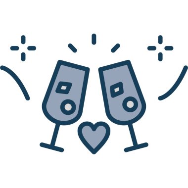 Gözlük simgesi, basit vektör illüstrasyon tasarımı