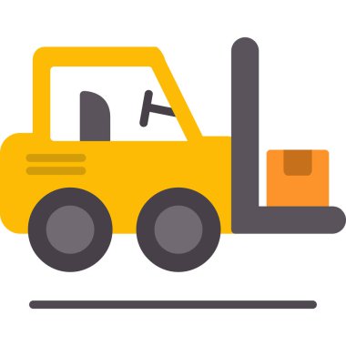 forklift vektör çizgisi renk simgesi