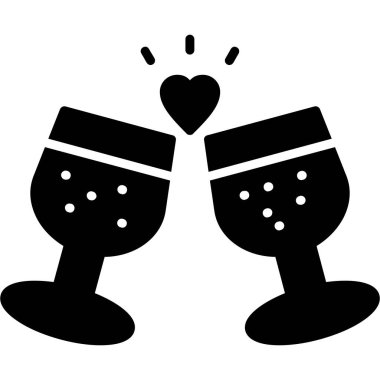 gözlük ve kalp simgesi, illüstrasyon