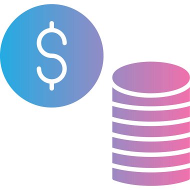 Dolar sikkeleri simge vektör illüstrasyonu